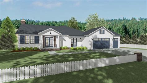 Stylish Farmhouse Ranch House Plan - 64449SC | Architectural Designs ...