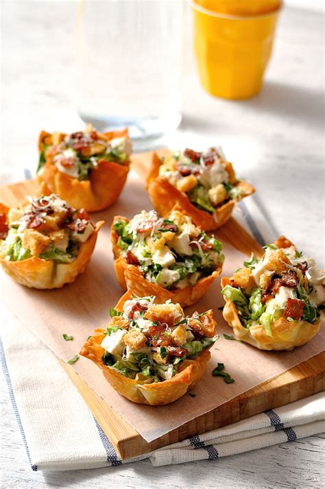 Caesar Salad Wonton Cups Recipe Just A Pinch Recipes