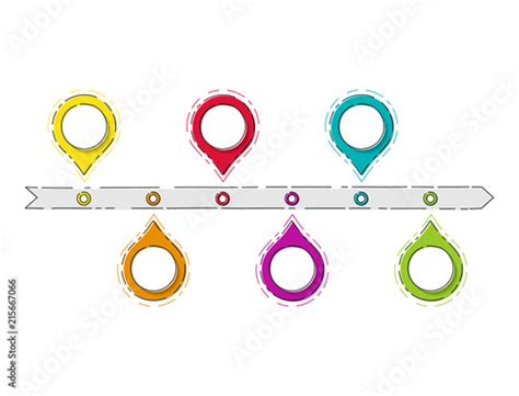 Layout of empty timeline - colourful infographic. Vector. Stock Vector ...