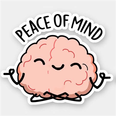 Peace Of Mind Funny Brain Meditation Pun Sticker Zazzle Funny