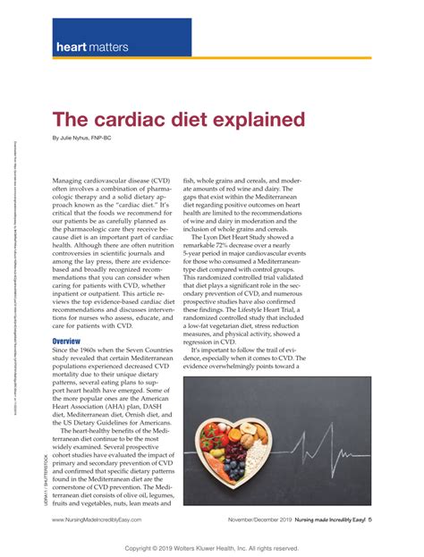 Pdf The Cardiac Diet Explained