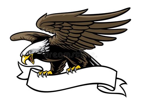 Eagle Grip The Usa Ribbon Sign With The Flag As A Background Stock