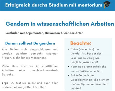 GENDERN IN WISSENSCHAFTLICHEN ARBEITEN Regeln Leitfaden