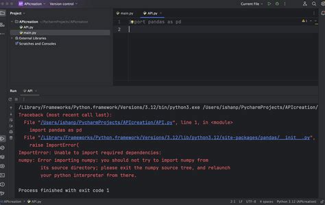 Cannot Import Numpy Module In Pycharm But It Runs Fine In The Terminal