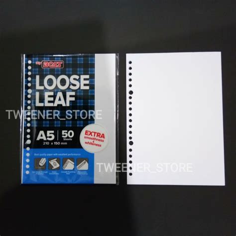 Jual A5 Polos Big Boss Loose Leaf A5 Polos 50 Sheets Lembar Kertas