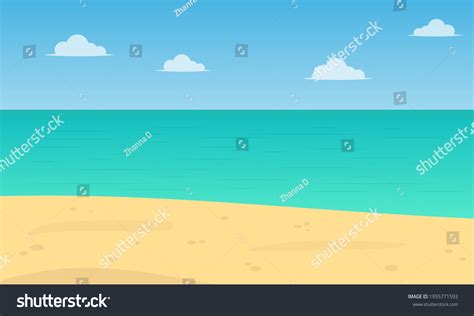 Cartoon Beach Background Vector Illustration Stock Vector (Royalty Free) 1955771593 | Shutterstock