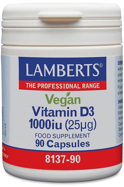 Vitamine D3 1000 Ie 25 Mcg Vegan 90 Capsules Lamberts • Nova Vitae