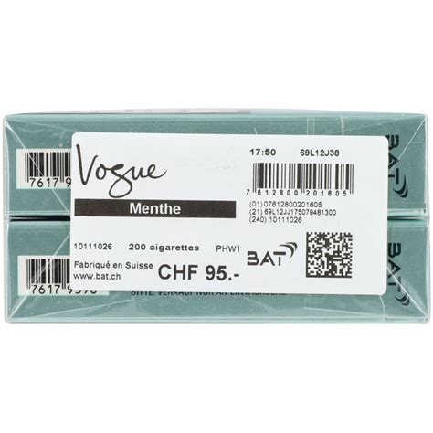 Vogue Cigarettes Superslims Menthe Box Cartouche Acheter En Ligne