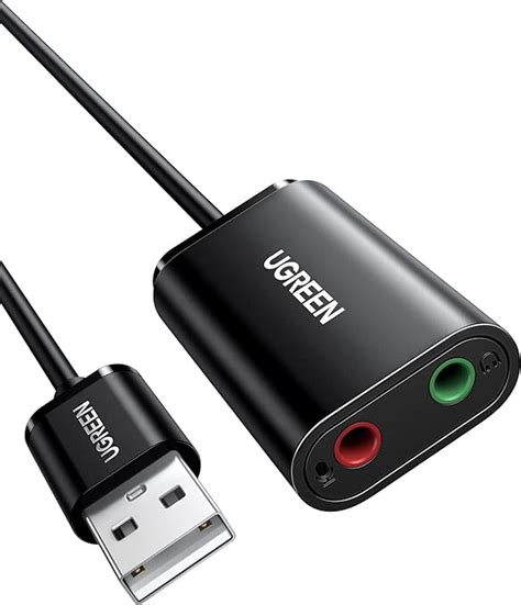 UGREEN Tarjeta de Sonido USB Externa Soporta Auriculares y Micrófono