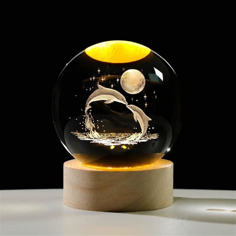 Buy D Galaxy Crystal Ball Night Light Deer Led Solar System Mm