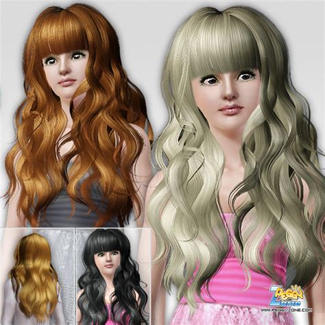 Special Dimensional Curls With Bangs Id By Peggy Zone Sims