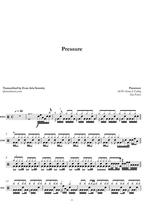 Paramore Pressure Sheets By Evan Jaslow