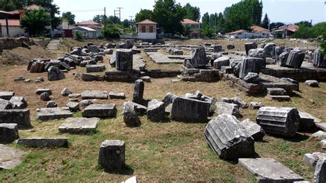 Tegea - marble ruins of Temple of Alea Athena - rebuilt after fire in