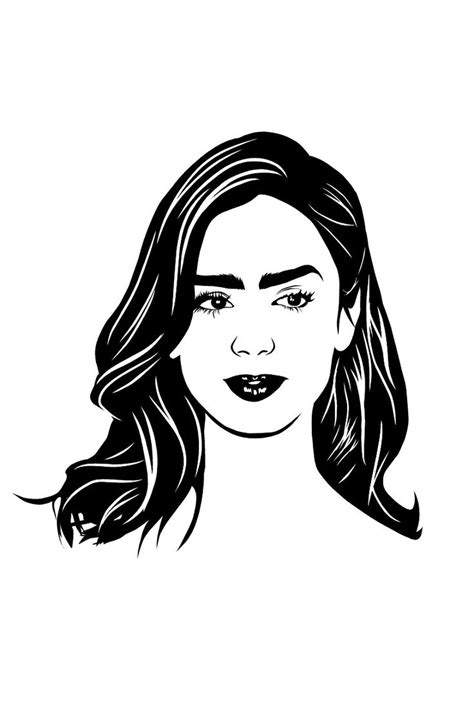 Black And White Lily Collins Portrait Izim Ku