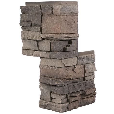 Genstone Stacked Stone Kenai 12 In X 12 In Faux Stone Siding Corner Piece 2 Pack Sskic 2