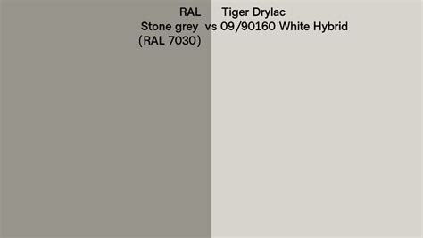 RAL Stone Grey RAL 7030 Vs Tiger Drylac 09 90160 White Hybrid Side By