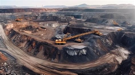 Bandera industria de minería a cielo abierto extractiva industrial para