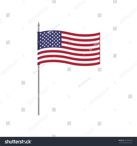 Us Flag On Stick Over Royalty Free Licensable Stock Vectors