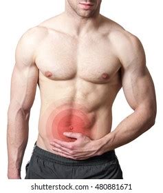 Muscular Man Stomach Pain Stock Photo Edit Now 480881671