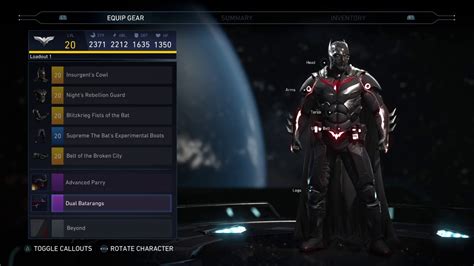 Injustice 2 Batman Beyond Arkham Knight Skin Inspired Batman Gear