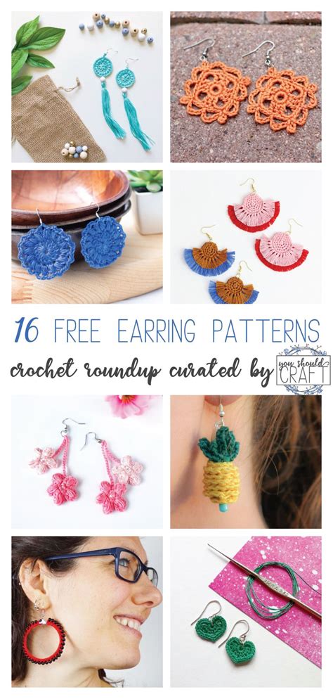 16 Free Crochet Earring Patterns | You Should Craft