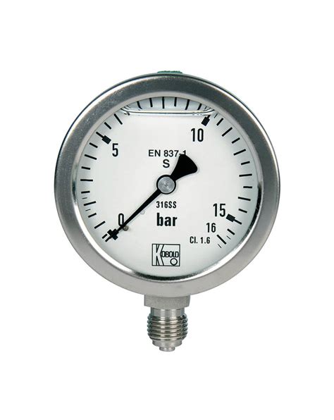 All Stainless Steel Bourdon Tube Pressure Gauges MAN R Kobold