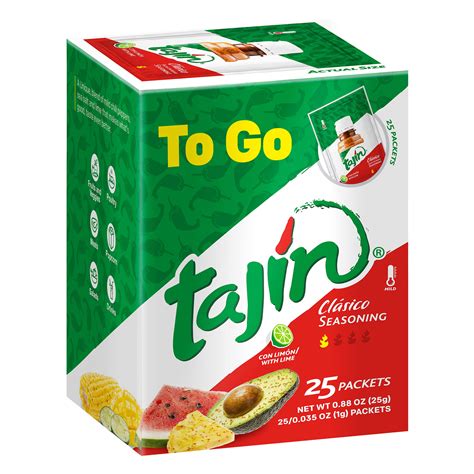 25 Pack Tajín® Clásico Seasoning Mexican Chili Lime Seasoning To Go