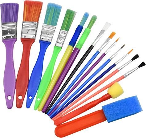 Natuce 15pcs Colorful Artist Paint Brush Set Childrens Kids Paint