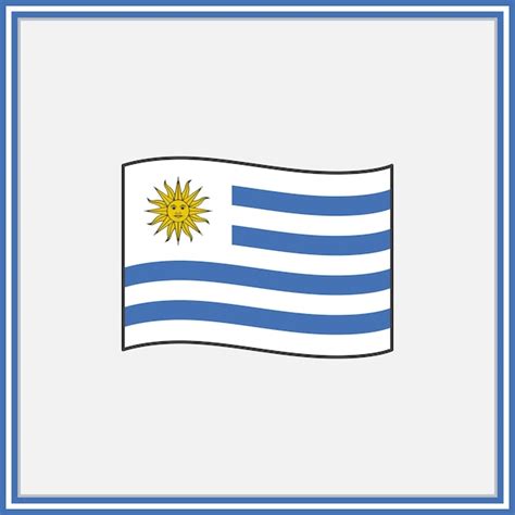 Bandera de uruguay ilustración vectorial de dibujos animados bandera de ...