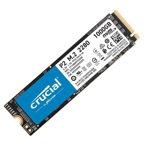 Crucial P2 1TB 3D NAND NVMe PCIe M 2 SSD Up To 2400MB S