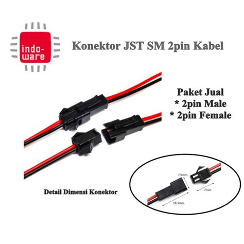 Jual Kabel Soket Dc Sm Pin Konektor Jst Male Female Connector Cable