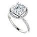 Carat Mm Cushion Forever One Moissanite Diamond Halo Claw