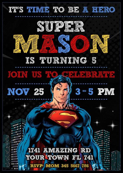 Superman Birthday Invitation | Incredible Invite