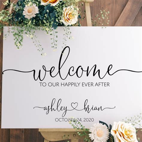 Welcome To Our Happily Ever After Wedding Sign Acrylic Etsy