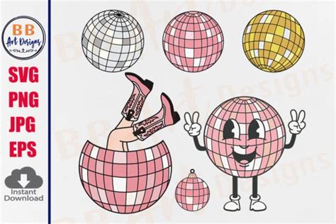 Disco Ball Vector Clipart Pink Gold Svg Graphic By Bb Art Designs · Creative Fabrica