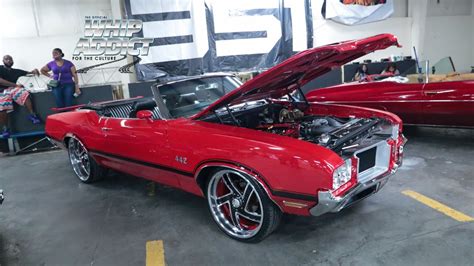 Whipaddict Red Lsx 72 Oldsmobile Cutlass Convertible On 22 24 Custom Billet Wheels Youtube