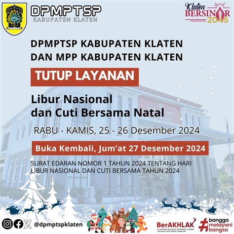 libur nasional  cuti bersama natal kabupaten klaten