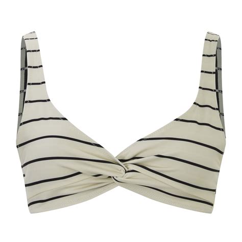 Solid Striped Women S The Jane Bikini Top Black Cream Stripe Coggles