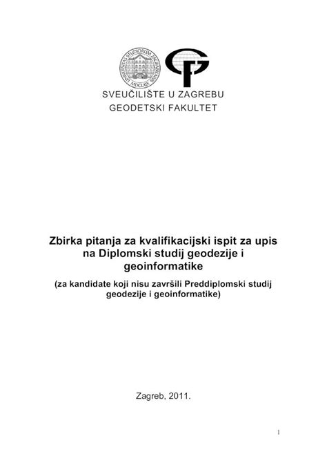 PDF Zbirka Pitanja Za Kvalifikacijski Ispit Za Upis Na Diplomski