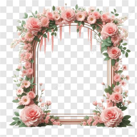 Hay Un Arco Floral Con Flores Rosas Y Vegetaci N Png Dibujos Hay Un