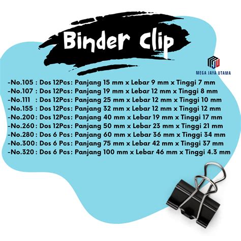binder clip klip penjepit kertas joyko  mega jaya utama