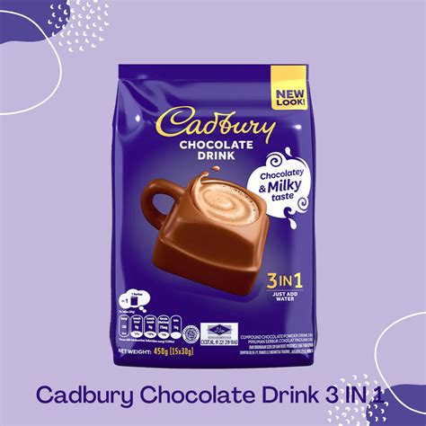 Cadbury Hot Chocolate Drink 3 In 1 15 Sachets X 30g 450g Lazada