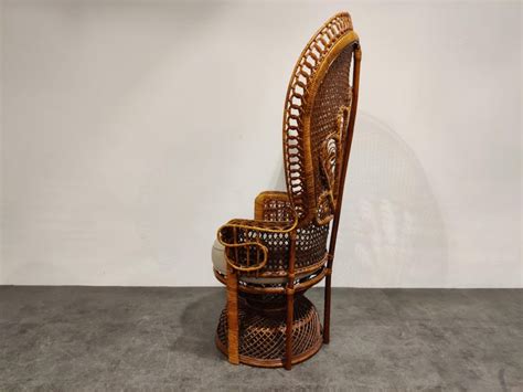 Vintage Wicker Peacock Chair 1970s At 1stdibs