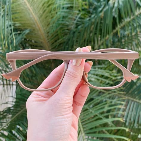 Óculos de Grau Gatinho Nude Kelly Safine Óculos