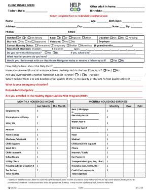 Fillable Online CLIENT INTAKE FORM Today S Date Fax Email Print PdfFiller