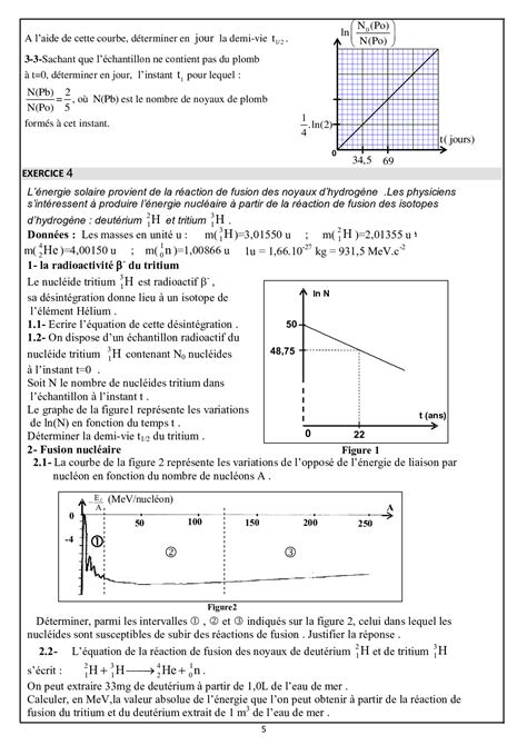 Noyaux Masse Et Nergie Exercices Non Corrig S Alloschool
