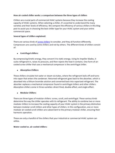 How Air Cooled Chiller Works | PDF | Transport Phenomena | Physical ...