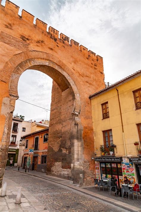 Puerta De Elvira Arch Gate In Granada Spain Editorial Photography