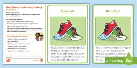 👉 Eyfs Maths Home Learning Challenge Shoe Sort Twinkl