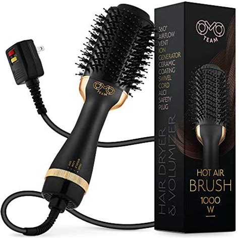 Professional Blowout Hair Dryer Brush Black Gold Dryer And Volumizer